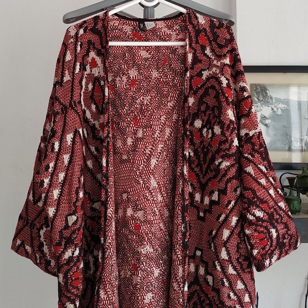 Divided H&M ladies long Open front textured Fringe Cardigan - Picture 9 of 15
